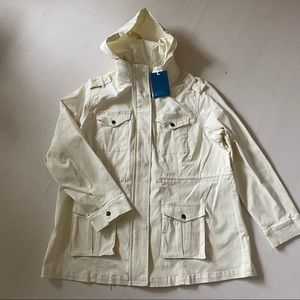 Market & Spruce Stitch Fix Cream Stretch Cargo Jacket Plus 1X